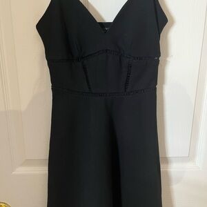 All Saints Black Sleeveless V-neck A-line Dress
